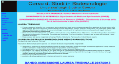Desktop Screenshot of biotecnologie.unige.it